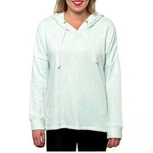 O’Neill teal and white terry sweatshirt.